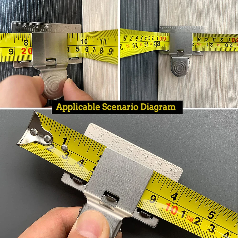 Mini Measuring Tape Clip Locator Stainless Steel Woodworking Measure Precise Locate Clip Hand Tool Decoration Accessories