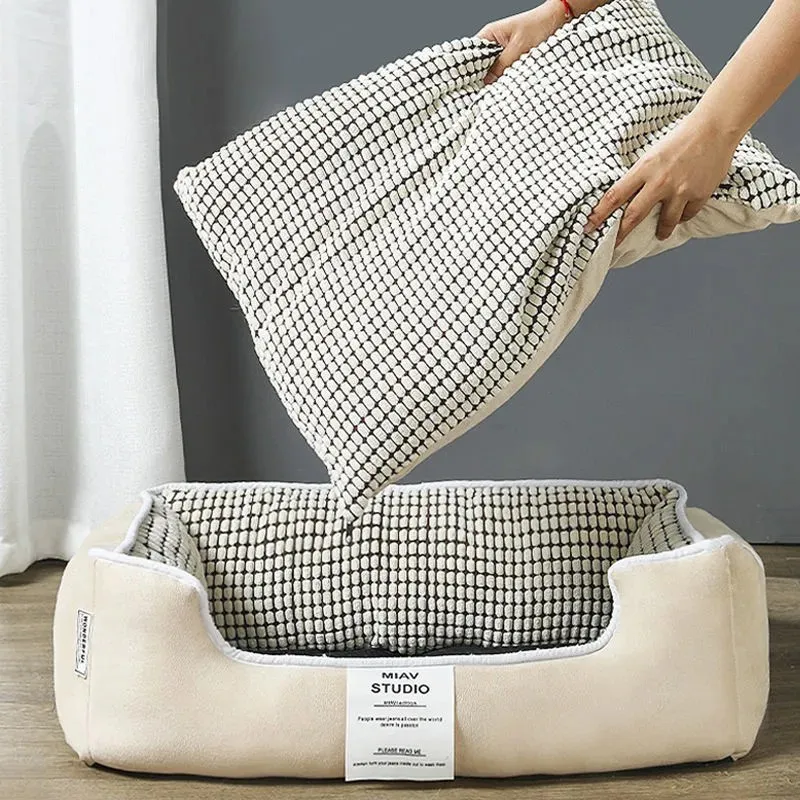 warm Dog Bed Sofa Mat Winter Plush Padded Cushion For Small Large Dogs Sleeping Beds Houses For Cats Washable Blanket Sofa Cover