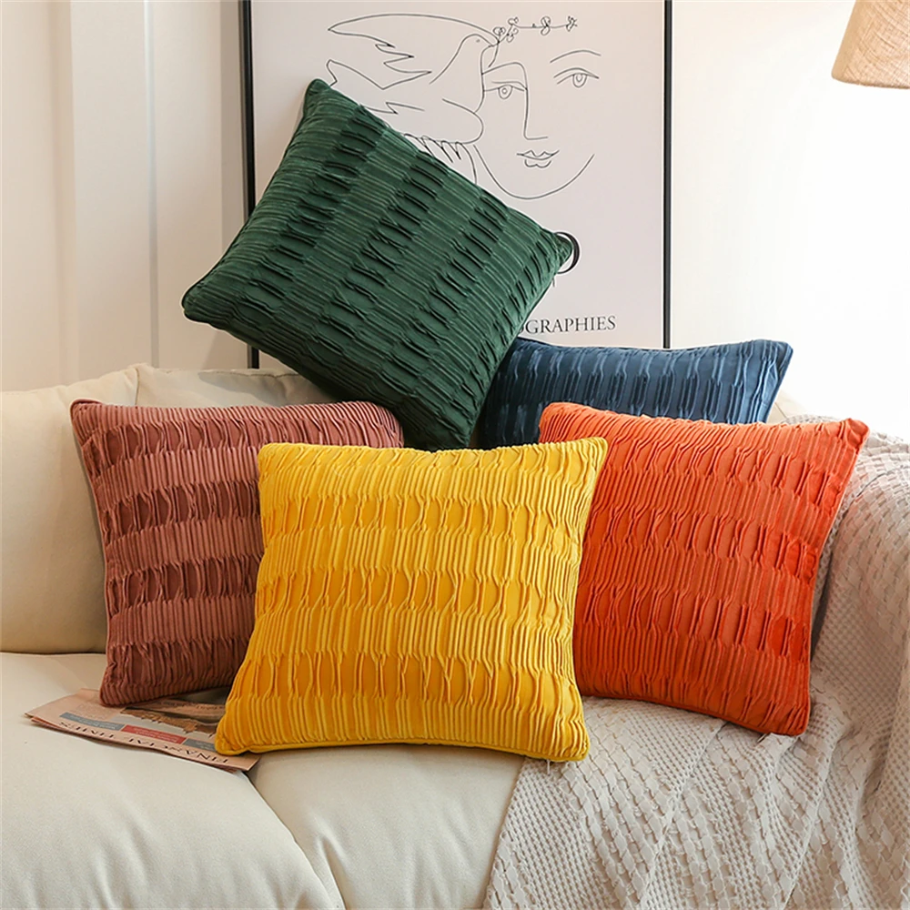 

2024 Soft Velvet Cushion Cover Bed Pillow Case For Sofa Car Pillows 45*45cm Housse De Coussin Nordic Home Decor Cushion Cover