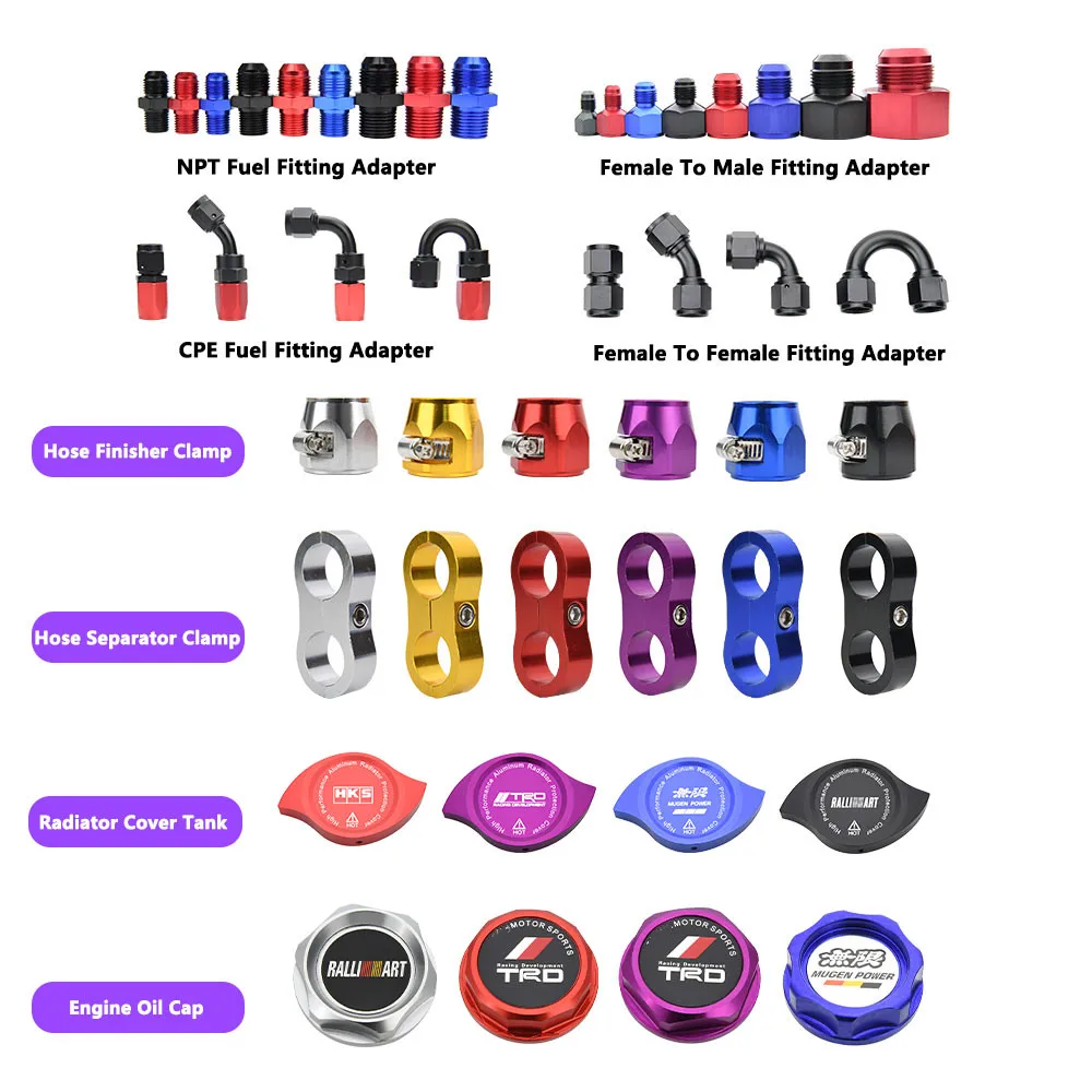 Aluminum Hose Separator Clamp Adapter 4AN 6AN 8AN 10AN 12AN Fit For Oil Water Fuel Line Mounting Divider AN4 AN6 AN8 AN10 AN12