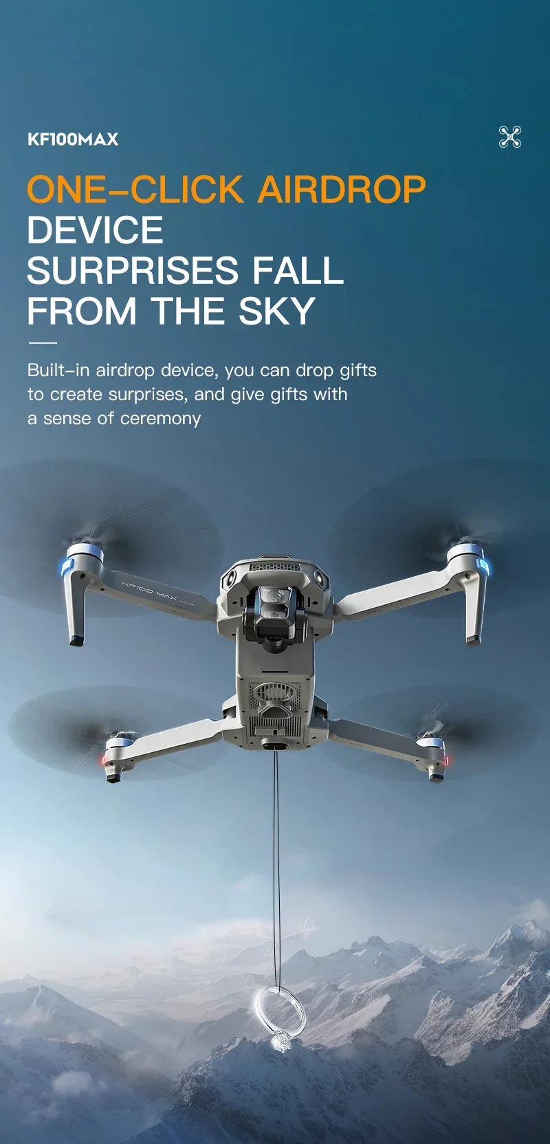 KF100 MAX Drone with 4K Camera 3-Axis Gimbal WiFi Obstacle Avoidance GPS Touch Screen FPV Brushless EIS Electronic Toy