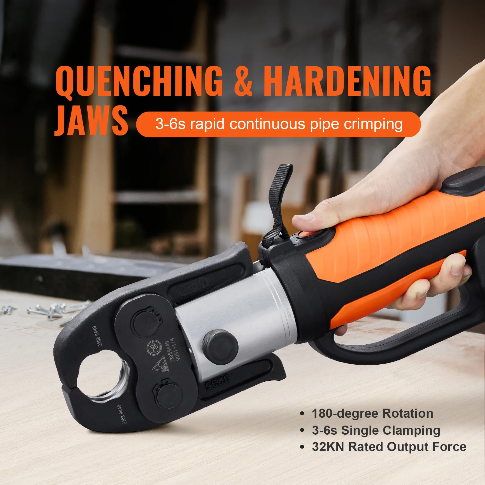 SucceBuy 18V Electric Pipe Pro Press Tool For 1/2 to 2 inch Stainless Steel 6 Press Jaws 2PCS Battery Fast Charger Carrying Case