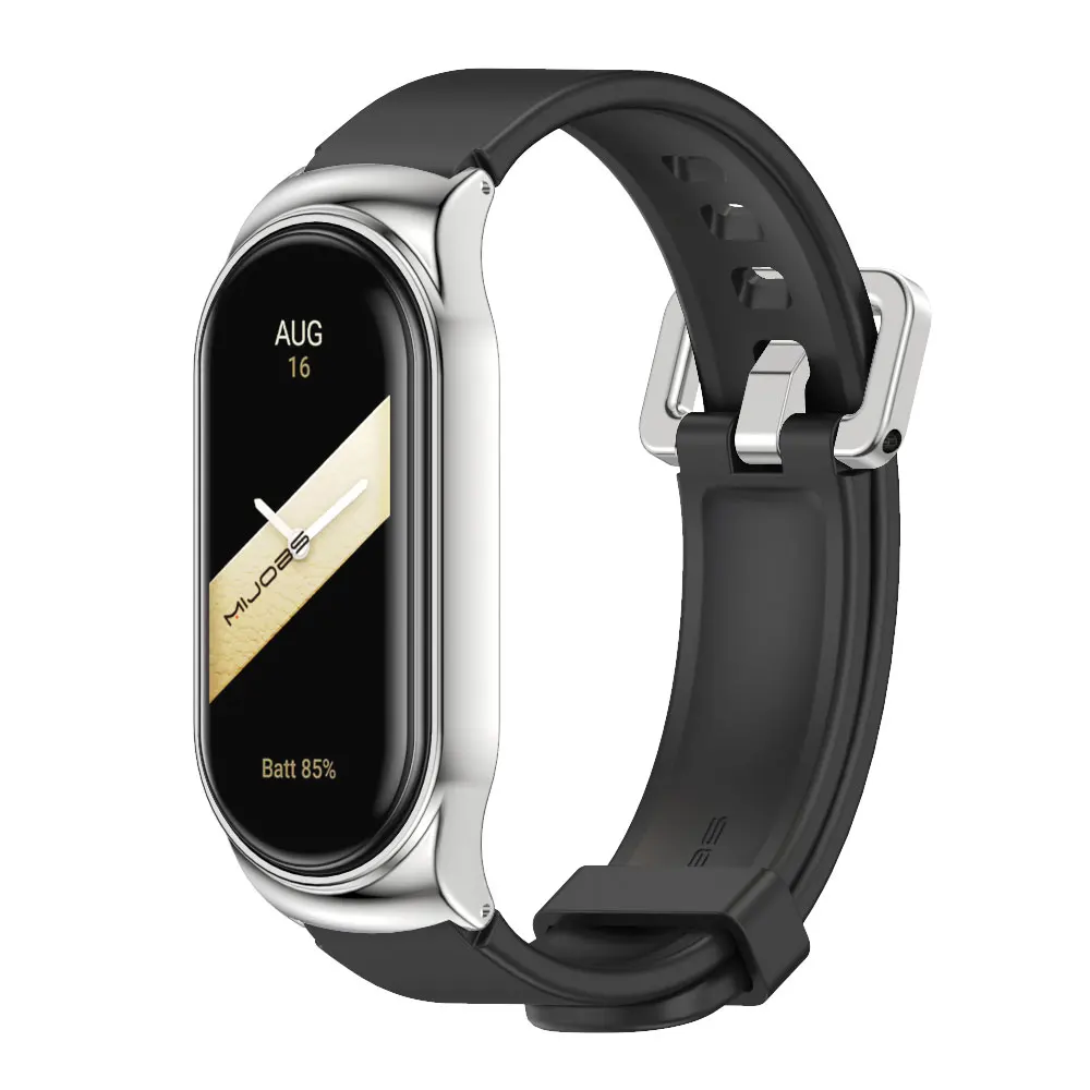 Premium PU Leather Wristband and Metal Bracelet