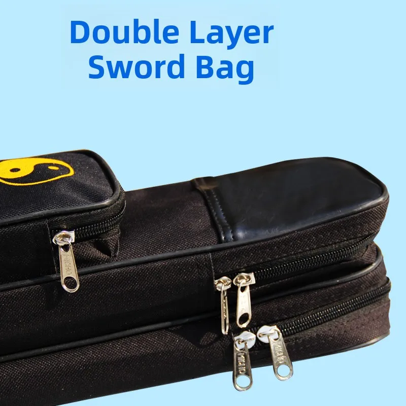 Thiened Canvas Sword Bag Double Layer Zipper Waterproof Ox Cloth Tai Chi Sword Case Single Layer Martial Arts Accories