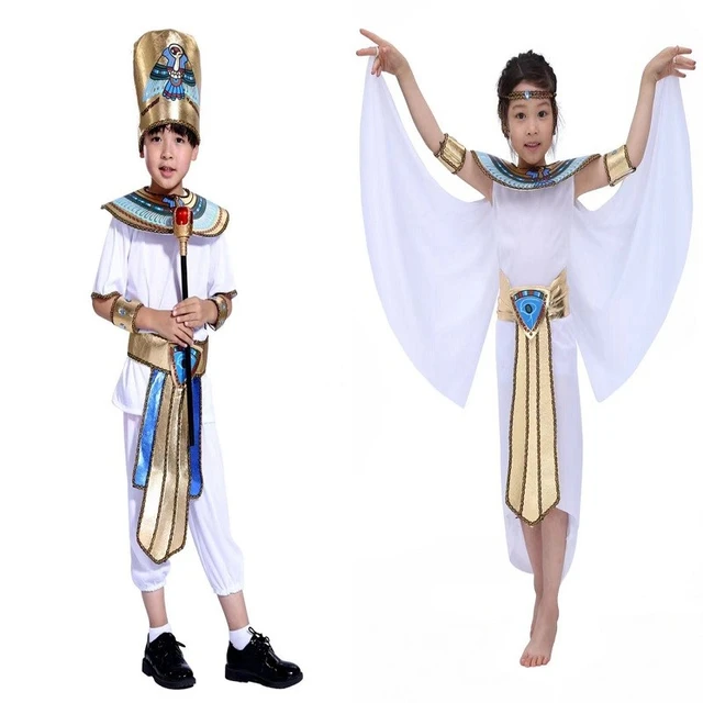 Carnevale Bambini Costumi Ragazze Ragazzi Cosplay Cleopatra Antico Egitto  Faraone Abiti di laurea Bambini Halloween Party Cloth