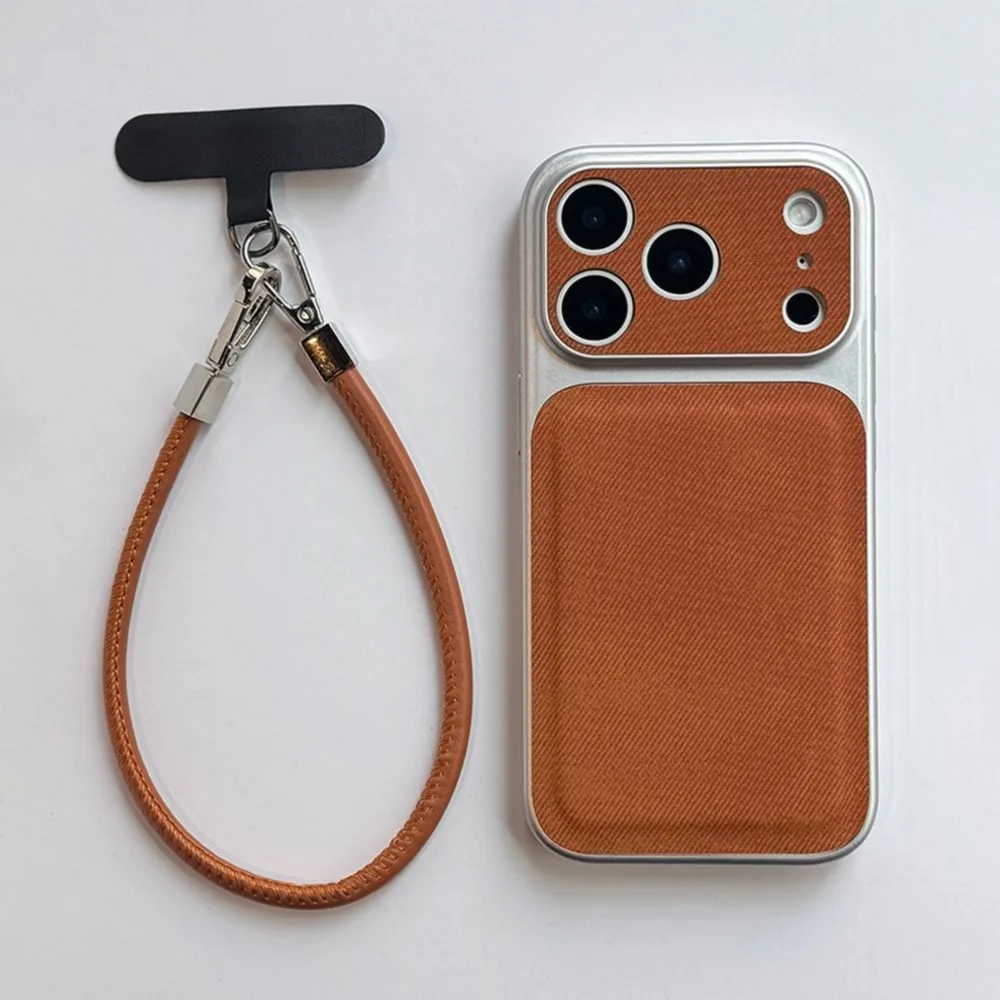 Cowboy Denim Wrist Strap Phone Case with Shockproof Camera Protection and Lanyard Attachment