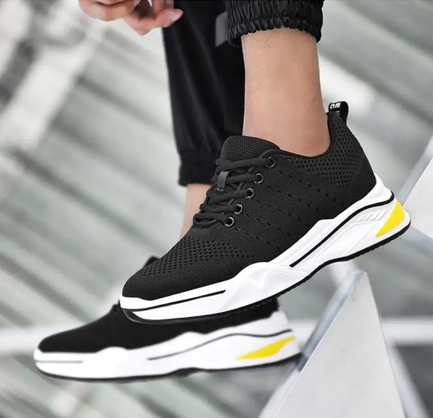 Modische Sneaker Mit Höhenverstellung 8cm Herren Freizeitschuhe_voghion.com