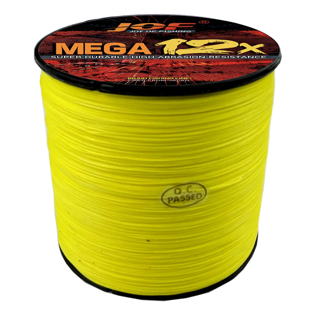 JOF Fishing Lines 300M 500M 12 Strands Braided Line Multifilament PE Fishing Line 25/30/39/50/65/77/92/120LB 0.16-0.55mm 5