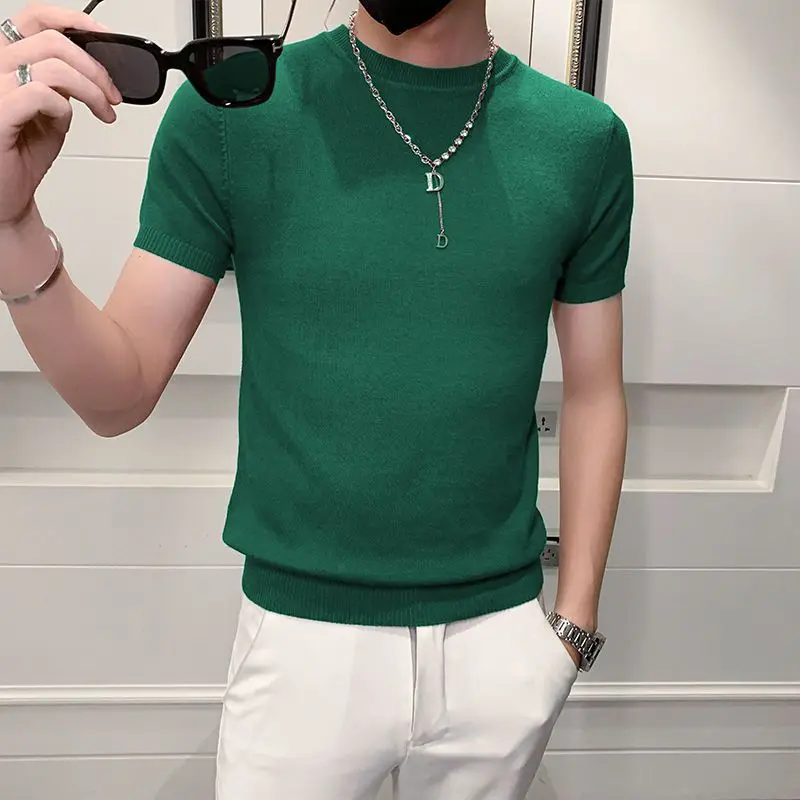 

Fashion O-Neck Loose All-match Short Sleeve Tee Shirt Men's Clothing 2024 Summer New Casual Pullovers Solid Color Korean T-Shirt