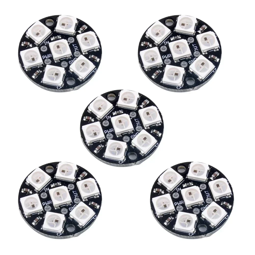 2 Pezzi Anello LED 8 Bit WS2812B 5050 RGB 27mm Per Arduino Raspberry Pi - Indirizzabile Individualmente 5V
