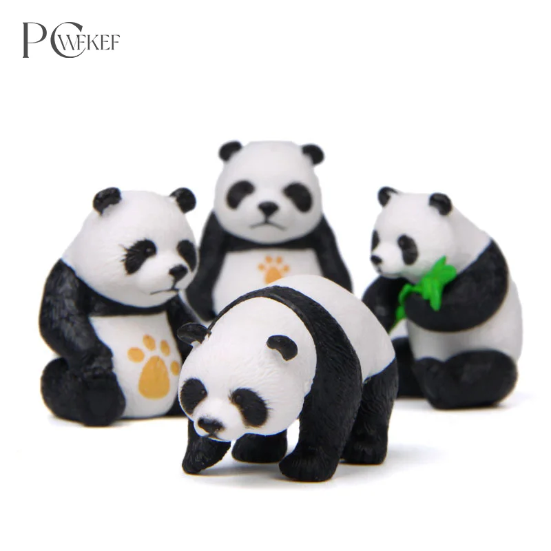 

Трехмерная креативная Маленькая симпатичная пластиковая фигурка панды, Ландшафтная настольная кукла, микро-Ландшафтная крючки