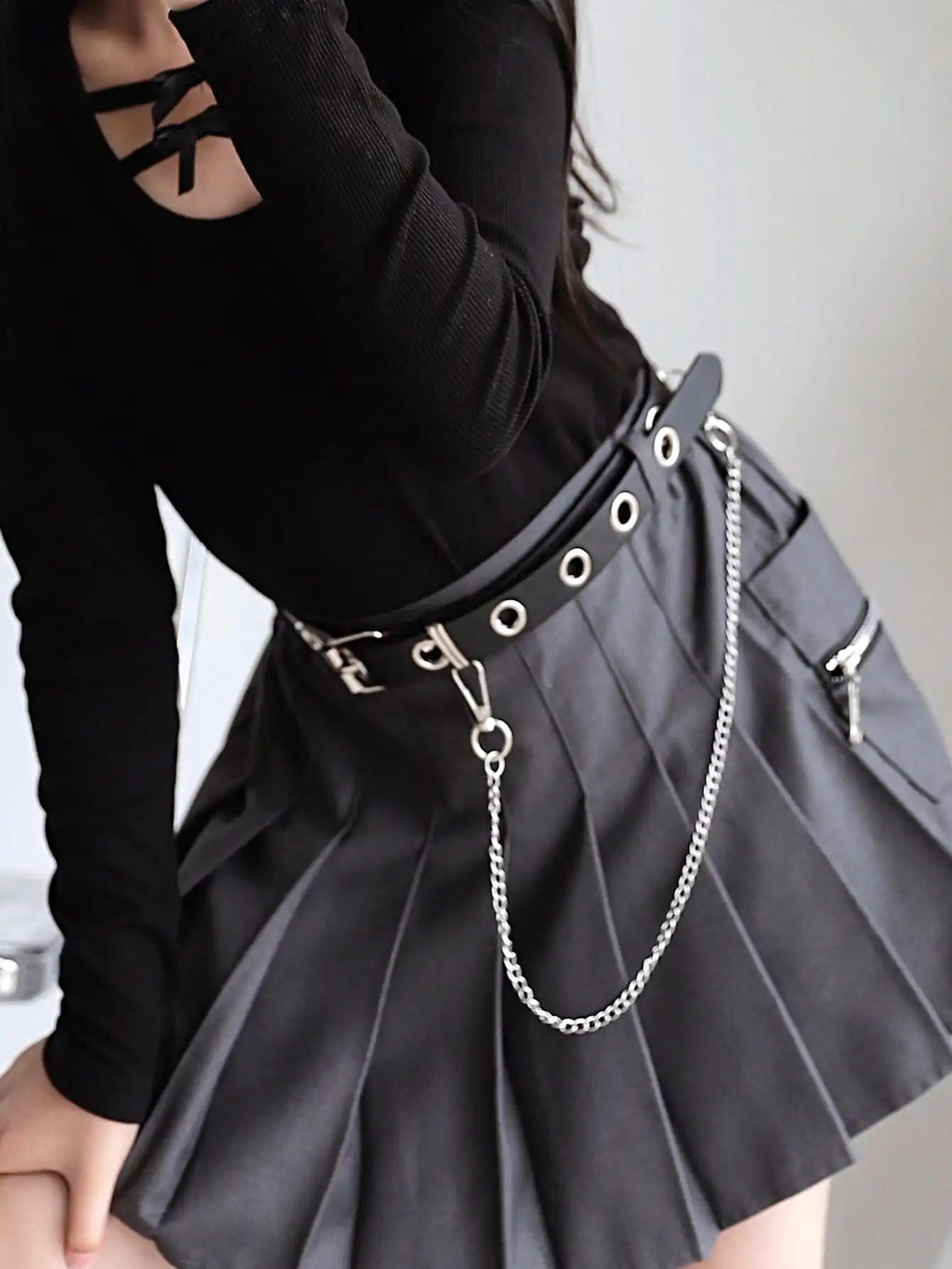 1 girls round buckle chain belt