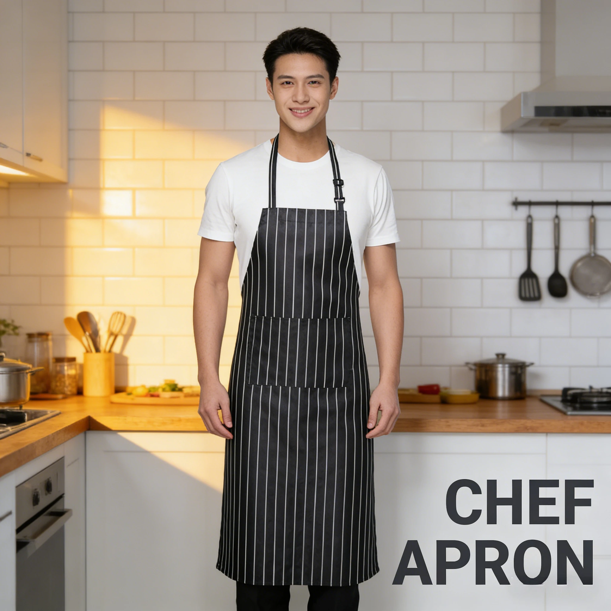 Chef Half Apron With Neck Strap Hotel Cafe Western Restaurant Waiter Work Waist Apron Short Kitchen Service Half Length