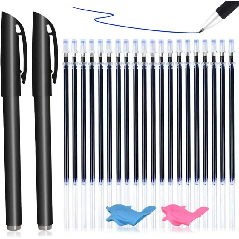 AU61-24Pcs 매직 펜 및 리필은 어린이용 홈이 있는 필기 연습 또는 따라쓰기 책과 호환 가능, 사라지는 잉크 펜 세트