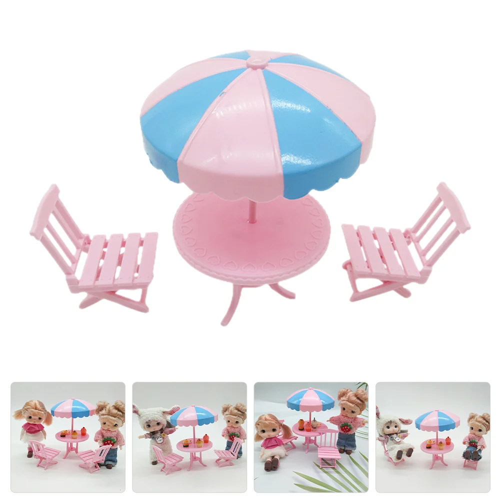 

Miniature Beach Chair Summer Beach Table Umbrella Set Mini House Micro Beach Scene Decorations