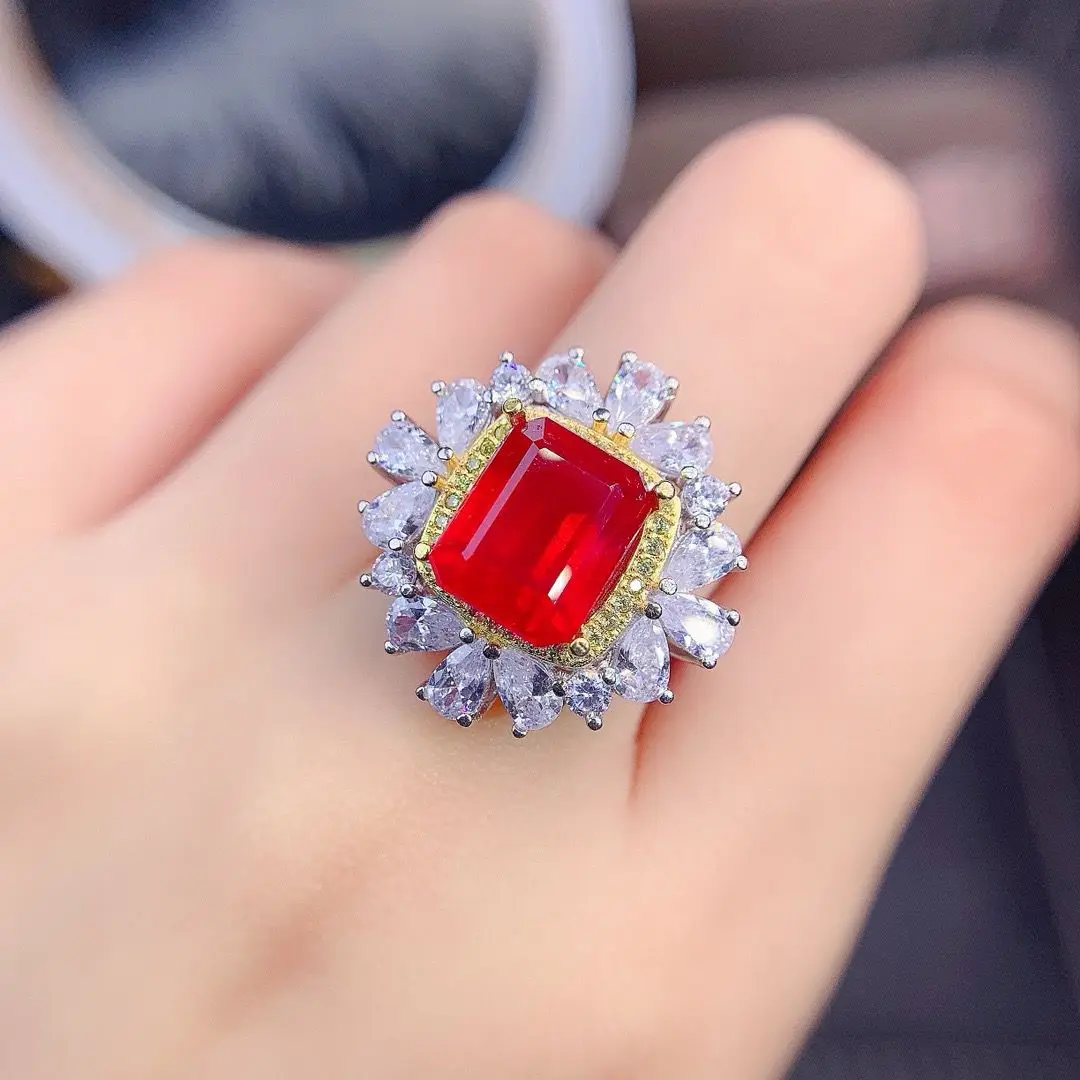 zecaa ruby pendant ring jewelry sets for woman with natural ruby gemstone 9*11mm ruby jewelry sets pendant ring ZECAA Ruby Pendant Ring Jewelry Sets For Woman With Natural Ruby Gemstone 9*11mm Ruby Jewelry Sets Pendant Ring 5