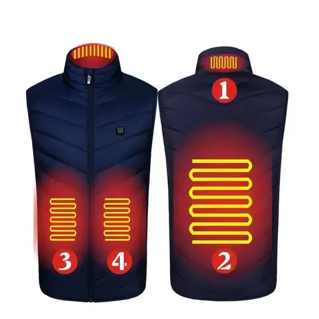USB Heated Vest Winter Warm Hiking Heated Jacket Vest Outdoor Sports Men Ski Warming Heating Thermal Clothing