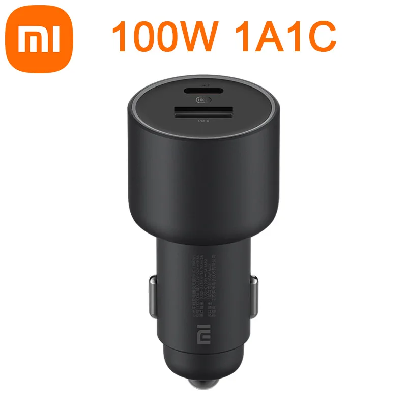 

Оригинальное автомобильное зарядное устройство Xiaomi Type-C 100 Вт, макс. быстрая зарядка, зарядное устройство с двумя USB-портами, адаптер для смартфонов iPhone, Samsung, Huawei, Xiaomi 10