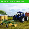 RC Truck Farm Tractor with 2 Rechargeable Batteries 1/24 High Simulation Construction Vehicle with Dual Rotary Swath Windrower 3