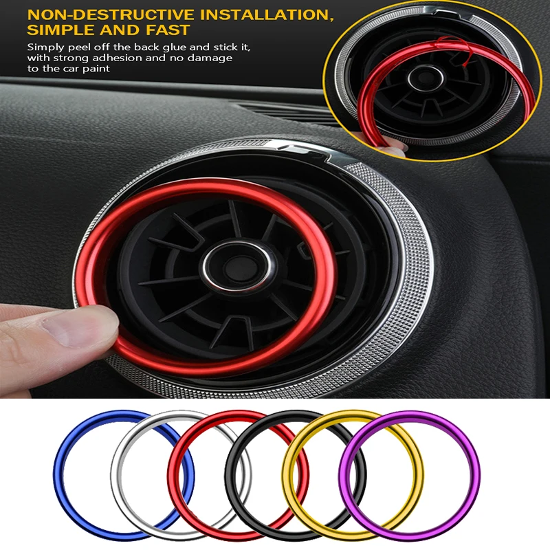 Car Instruments Air Outlet Cover Stickers Decorat Ring Per Audi A3 S3 8V Rs3 Sedan Sportback Limousine Q2 Sq2 Sab Sline Quattro