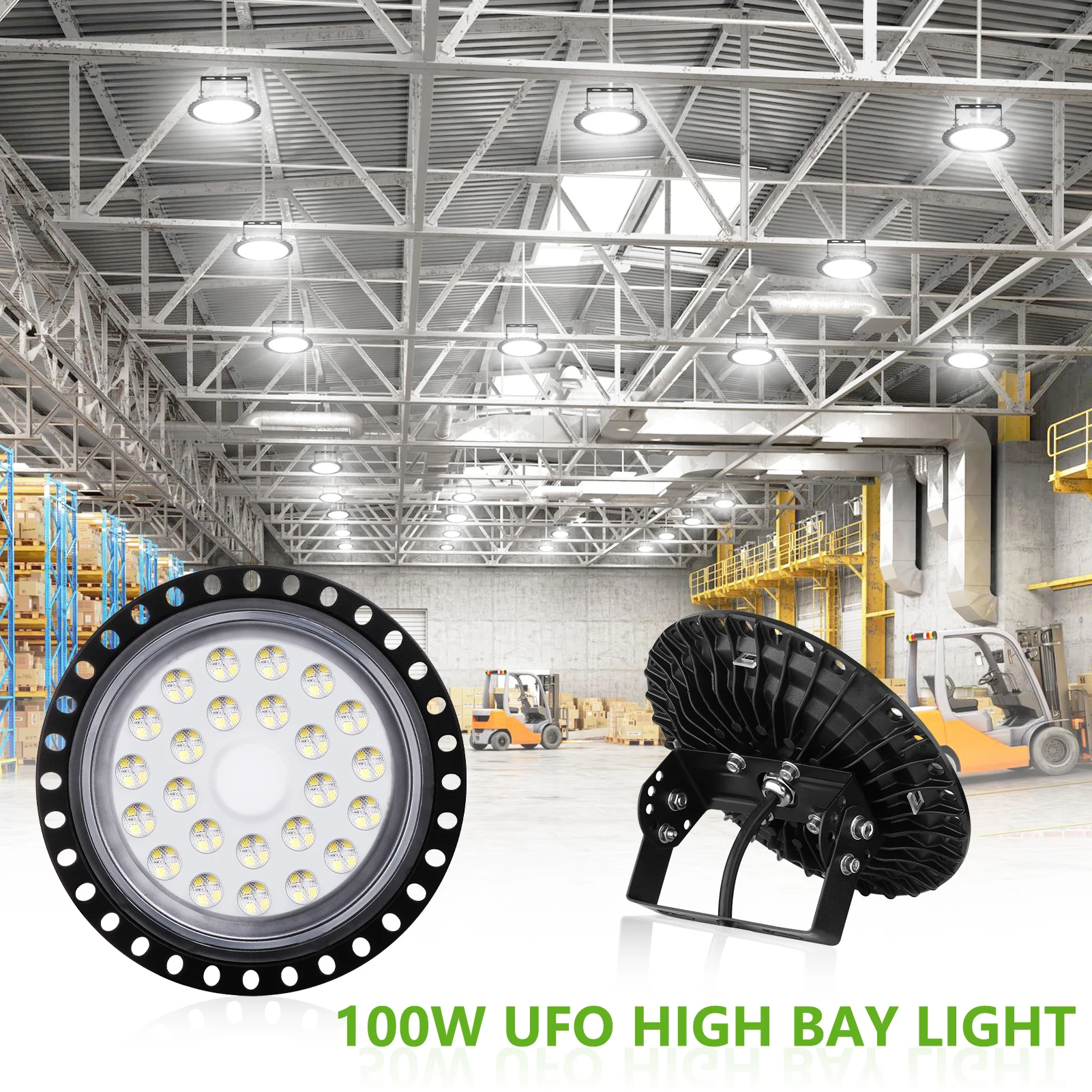LED High Bay Lights 50W 100W 200W 300W 500W Factory Warehouse Shop Lighting UFO 