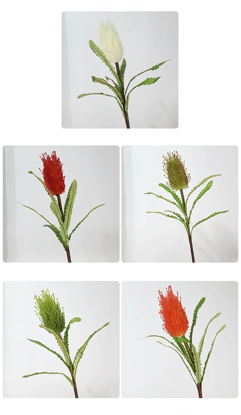 Description Picture 4 of itemArtificial Plants Silk Fake Flowers Auditorium Decor Red Black Stupa Flower Branches Simulation Green Plant Balcony Decoration
