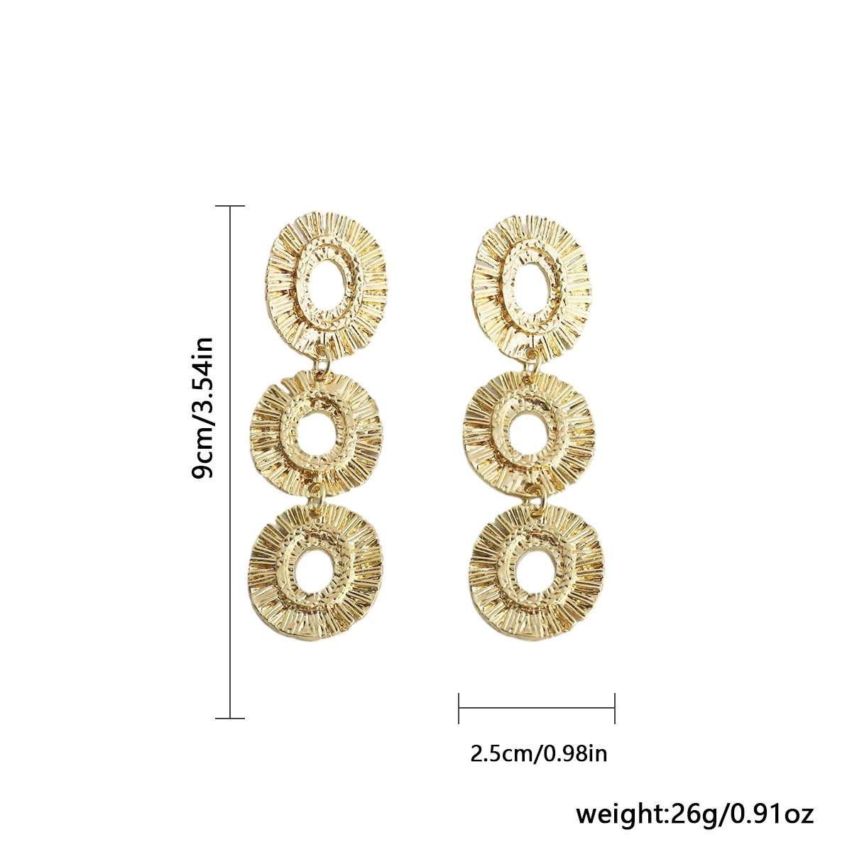 Best Lady Trendy Retro Style Alloy Multilayer Circular Patchwork Earrings Y2K Style Perfect for Daily Wear Great Gift for Women