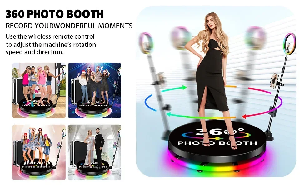 360 Panoramic Surround Selfie Booth Professional Photography Table 360 Photo Booth Machine Rotation 360 Photo Booth 80cm 100cm S904d81e6d984479daf67723eba66062ef