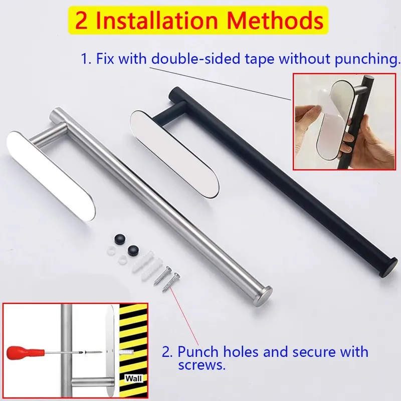 Kitchen Paper Towel Holder Adhesive Tissue Hanger Toilet