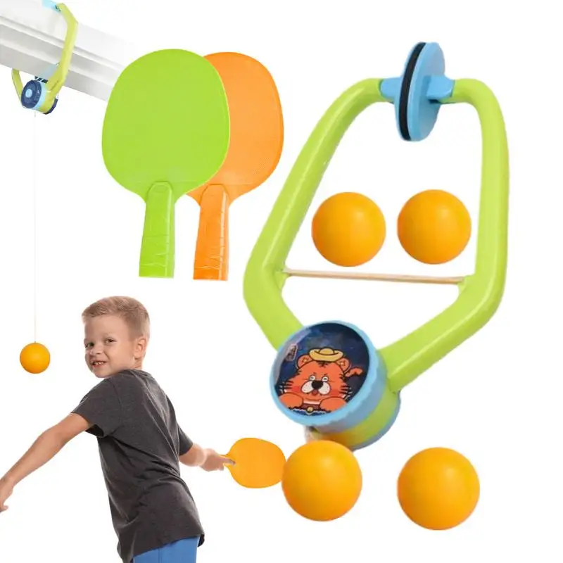 Doorway Game Pingpong Trainer Door Pong Game For Kids With Racket And Balls Portable Table Tennis Trainer Set For Home School