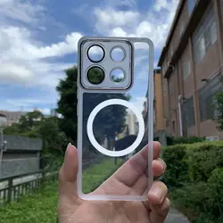 Luxury Colorful Transparent TPU Case with Magnetic Bumper for Edge 50 Neo (White)