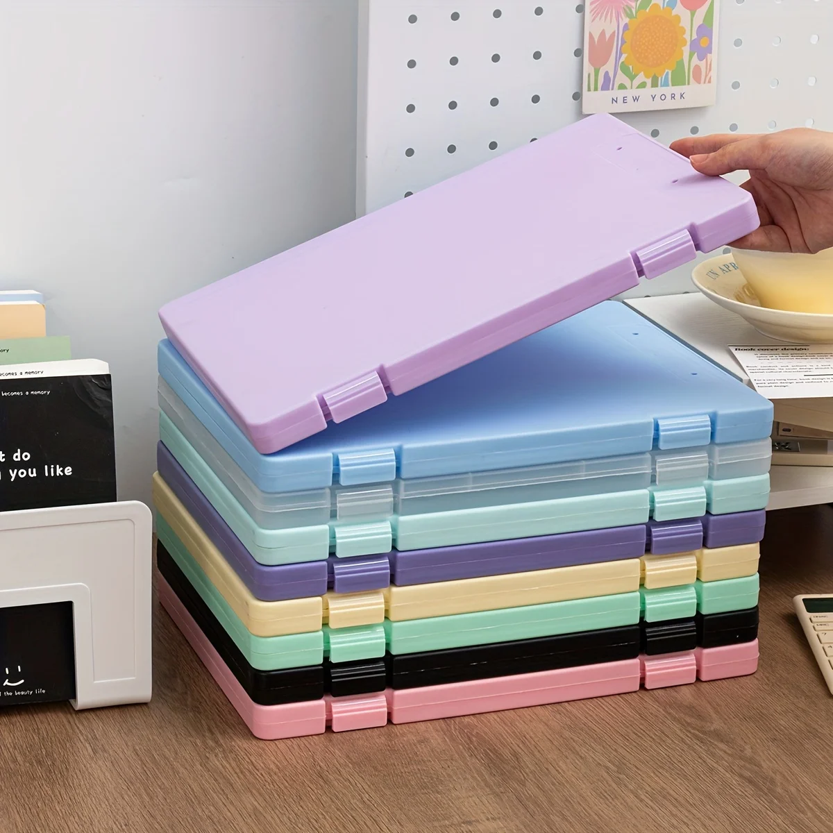 Clear Plastic A4 Document Folder-Multi-Purpose Storage Box for Home, Office, Or School-Organize Papers, Books, And Test Pape