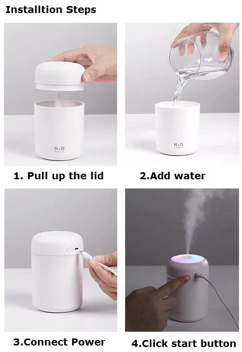 Electric USB Air Diffuser Humidifier with LED Night Light Home Relax Defuser 3