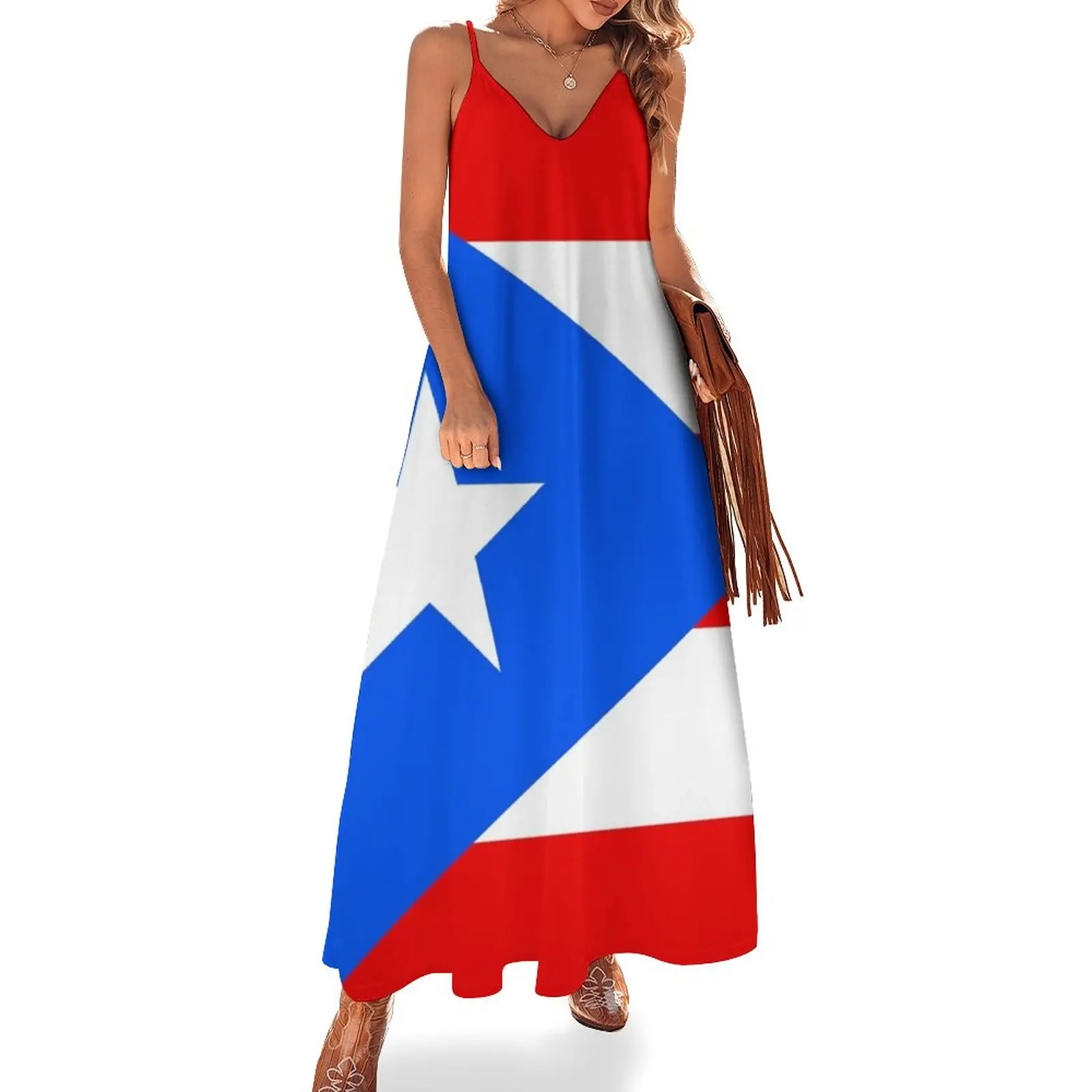 

Puerto Rico Flag Sleeveless Dress Female clothing women evening dress