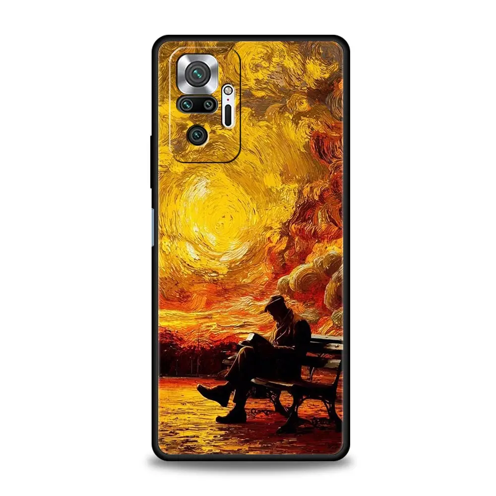 Cat Van Gogh Starry Sky Artistic Phone Case - Soft Cover
