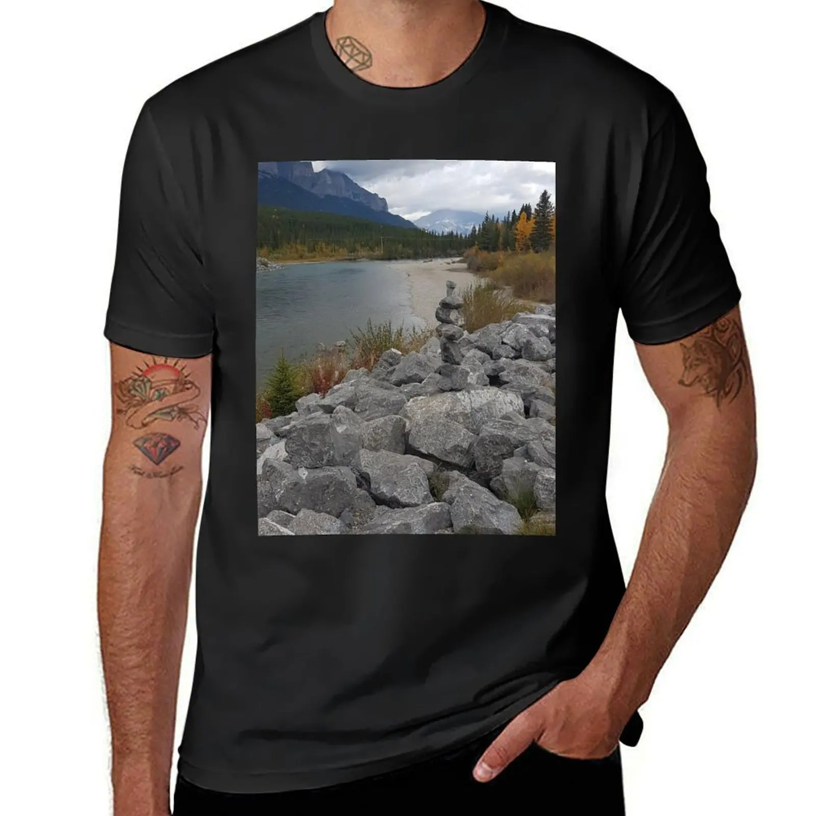 

Riverside Inukshuk T-Shirt oversizeds quick-drying blanks plus sizes mens graphic t-shirts big and tall