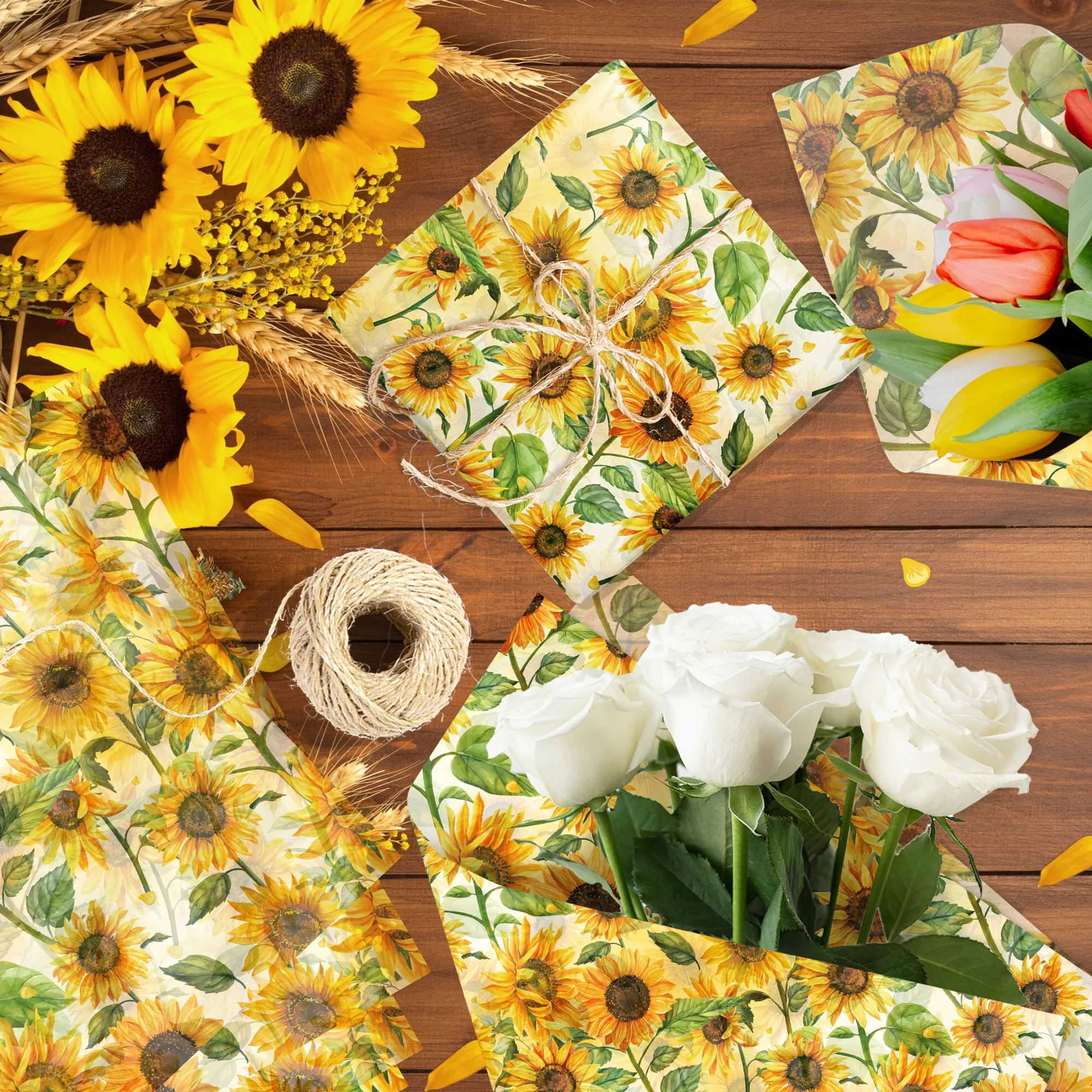 20/50 Stück Frühlings-Blumen-Seidenpapier, florales Schneebirnenpapier, Geschenkpapier, Geschenkverpackung für Geburtstagsfeiern – Detail 15