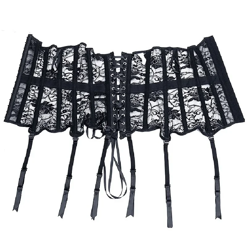 Underbust Corset And Bustier for Women Sexy Floral Lace Slimming Sheath Corsage Modeling Strap Waist Cincher Bodice Lingerie