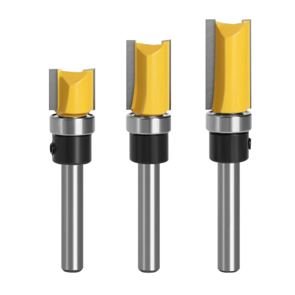 

3pcs Milling Cutter 6.35mm Shank Router Bit Steel For Bearing Flush Edge Trimming Cutting Tools Engraving Machine Accessories