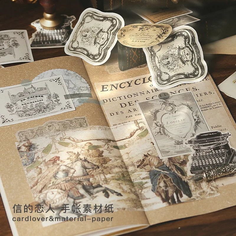 

20sets/lot Memo Pads Material Paper Re-engraving memories Junk Journal Scrapbooking Paper Retro Background Decoration Paper