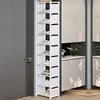 1pc 10-tier Shoe Rack, Steel Frames & Fabric Interlayers Storage Shelf for Entryway Hallway Living Room, Simple Shoe Organizer 1