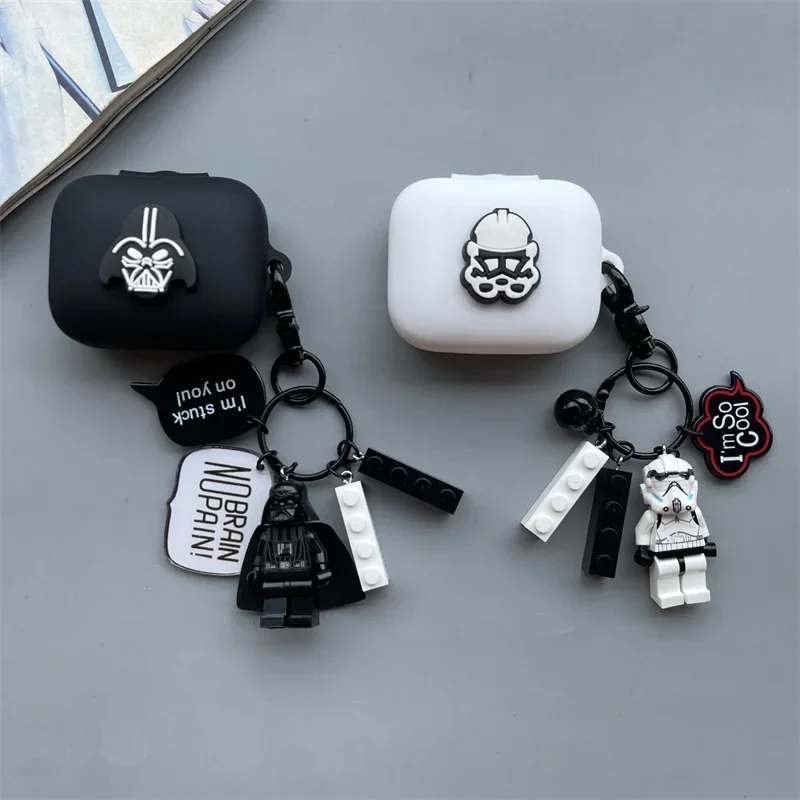 

Black White Cartoon Silicone Soft Case for Sony INZONE Buds WF-G700N Wireless Bluetooth Earphone Protection Case with Keychain