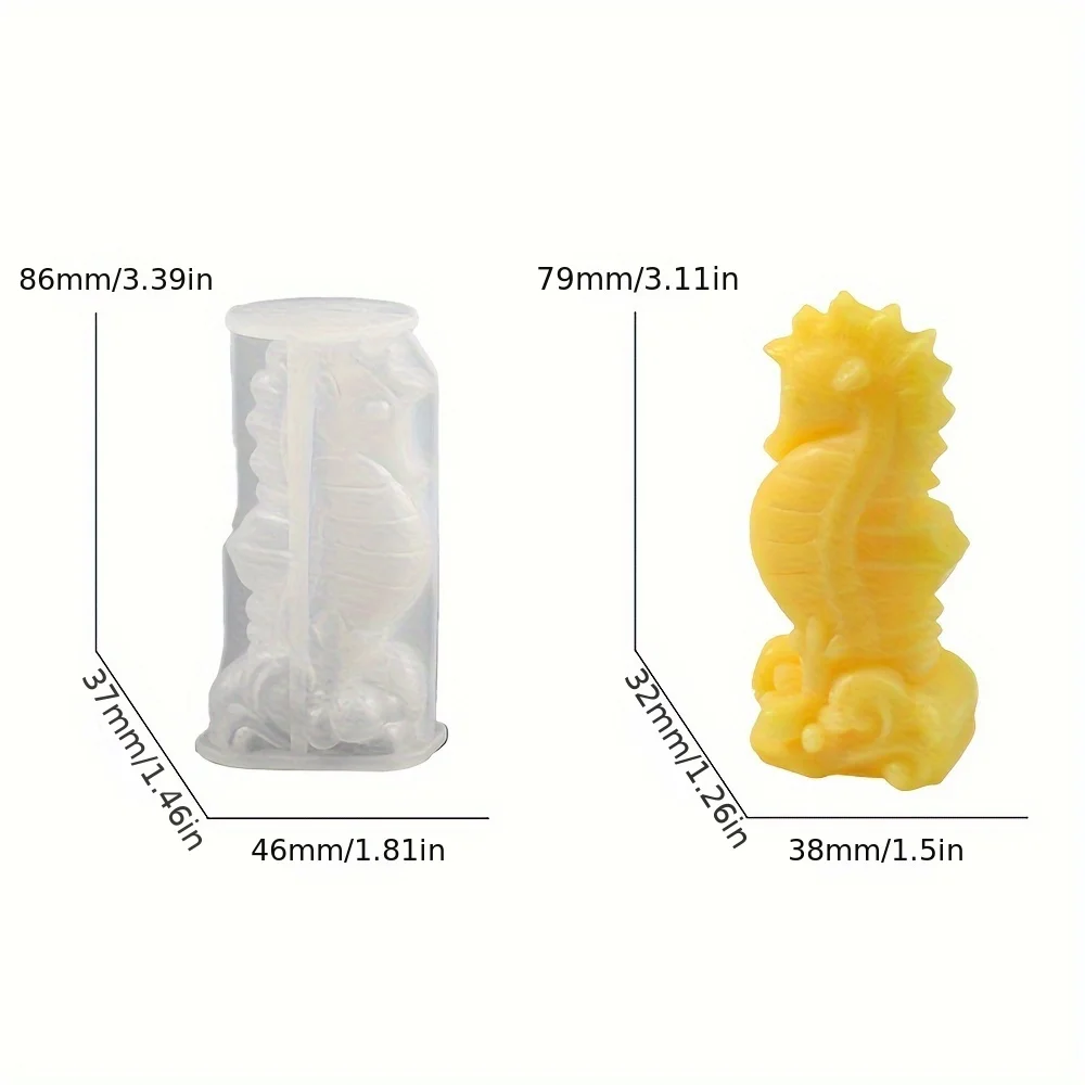Ocean Series Beautiful Shell Column Silicone Soap Mold Starfish Hippocampus Candle Birthday Gift Chocolate Mould Baby Room Decor