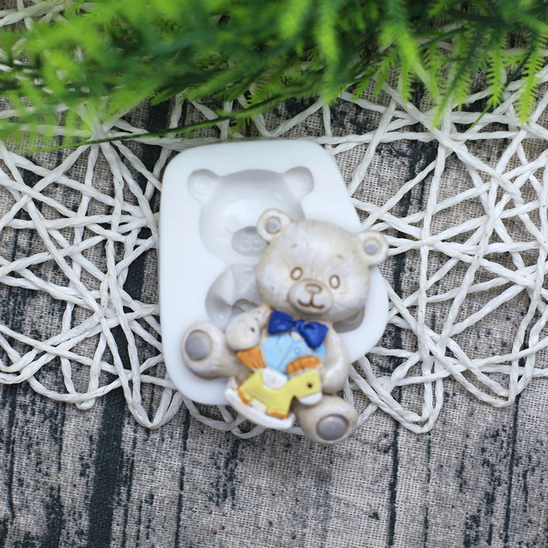 Silicone Mold 3D Bear Series Candy Clay Resin Fondant Baby Birthday Cake Decorating Tools Chocolate Gumpaste
