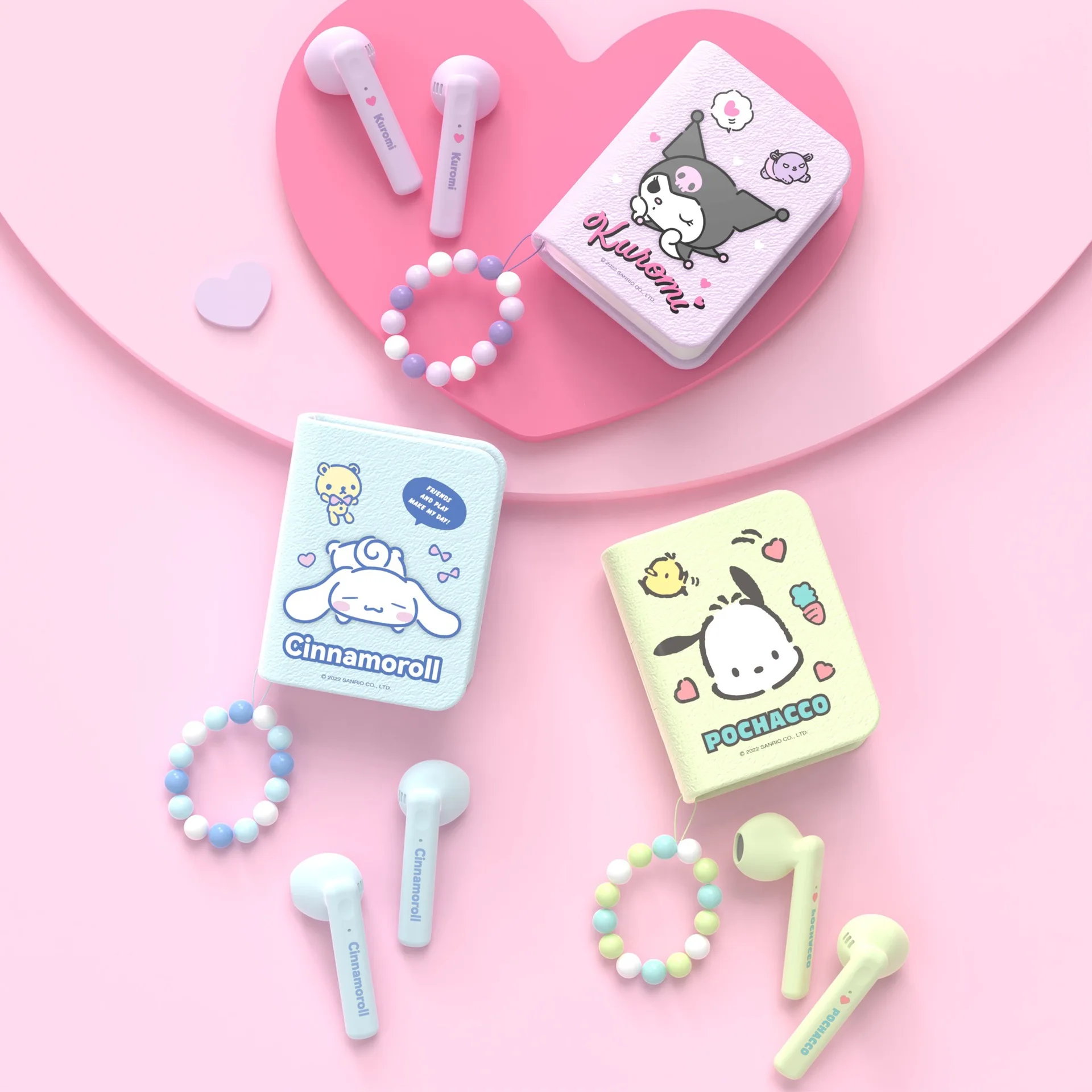 

Kawaii Sanrio Bluetooth Headphones Wireless In Ear Sports Headphones Anime Kuromi Cinnamoroll Pochacco Cute Cartoon Gift