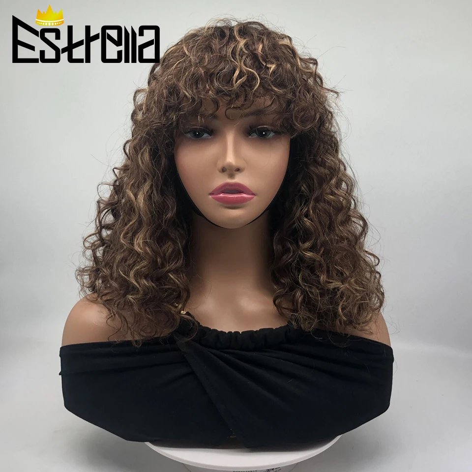 

Water Wave Bob Wig With Bangs 180% Brazilian Short Human Hair Wigs With Bangs Full Machine Bob Wig Remy Human Hair For Women