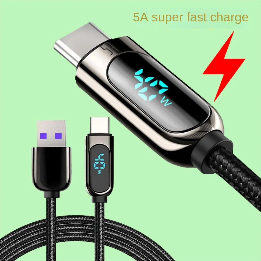 

YOCPONO 100WPD Charging Cable 60W Intelligent Digital Display Data Cable USB Quick Charging Cable 5A