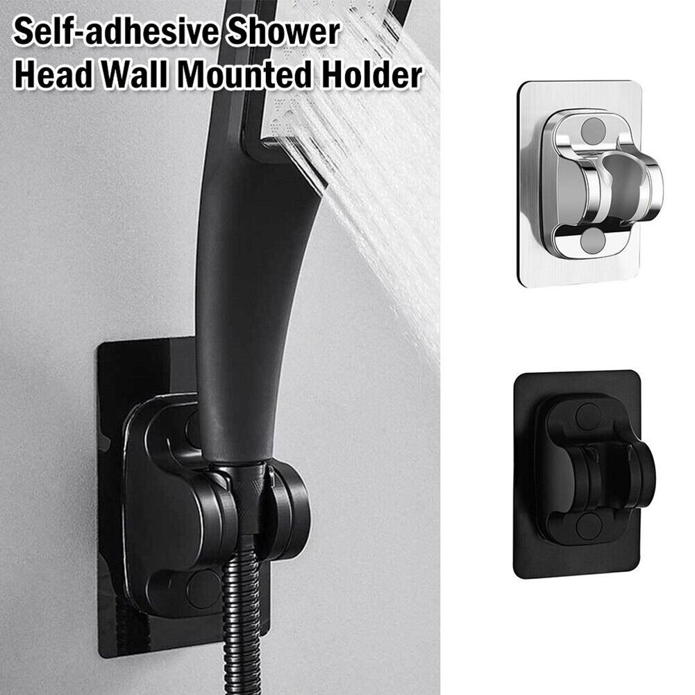 ABS Shower Head Holder Wall Mounted Shower Rack Self-adhesive Adjustable Rotatable Handheld Bracket Bathroom Accessories