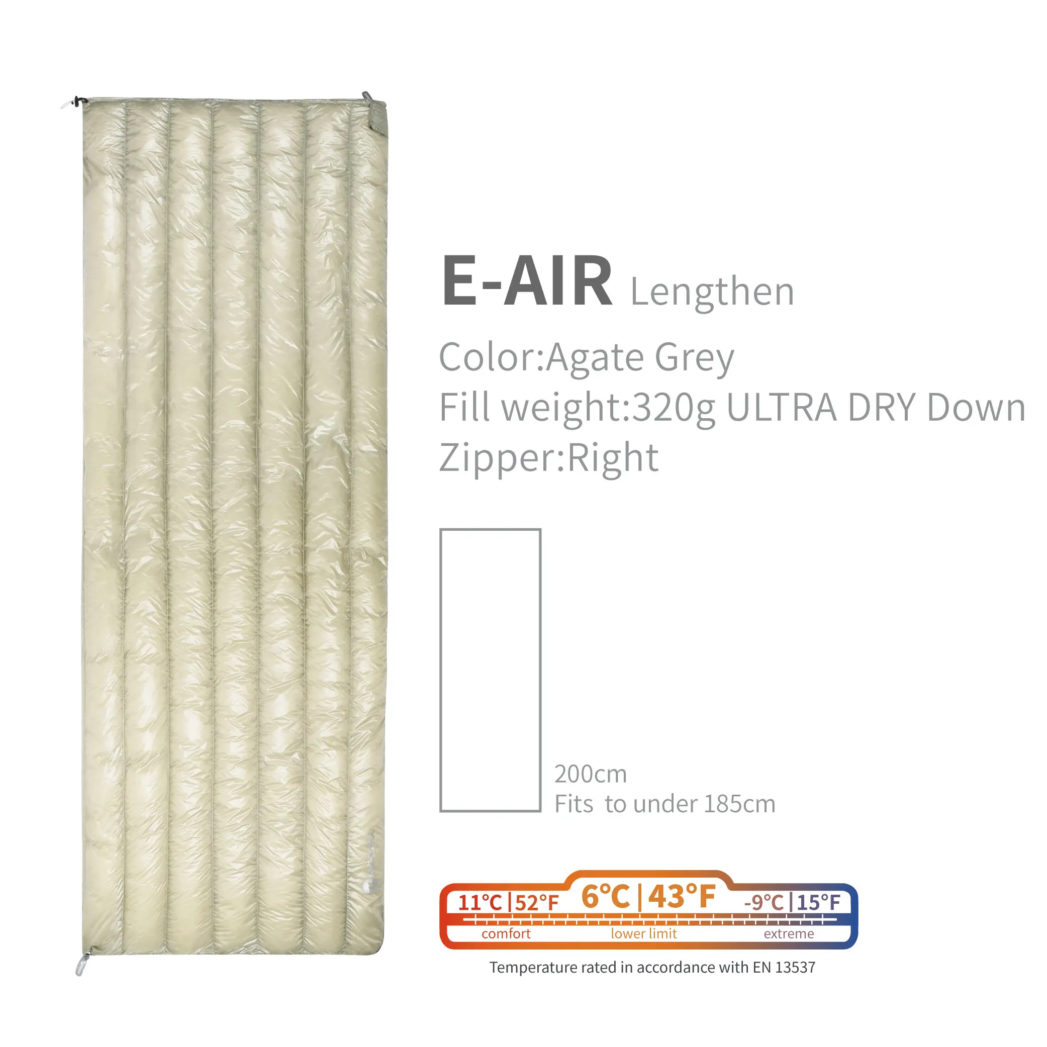 Aegismax-超乾式超軽量寝袋、空気-キルト、10d、6度、800fp、封筒