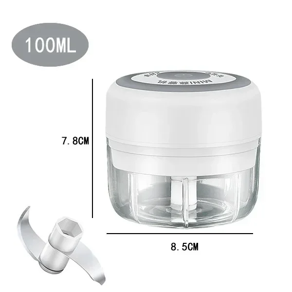 250/100ML hachoir à ail USB charge puissant Mini hachoir à ail électrique Portable broyeur à ail cuisine hachoir alimentaire unisexe
